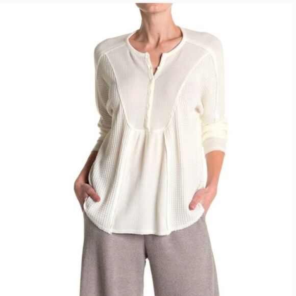 GIBSONLOOK Waffle knit Henley Top size Large - Picture 1 of 13